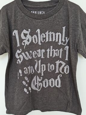 Harry Potter Solemnly Swear Charcoal Graphic Short Sleeve Tshirt Kids Sz XS 4/6